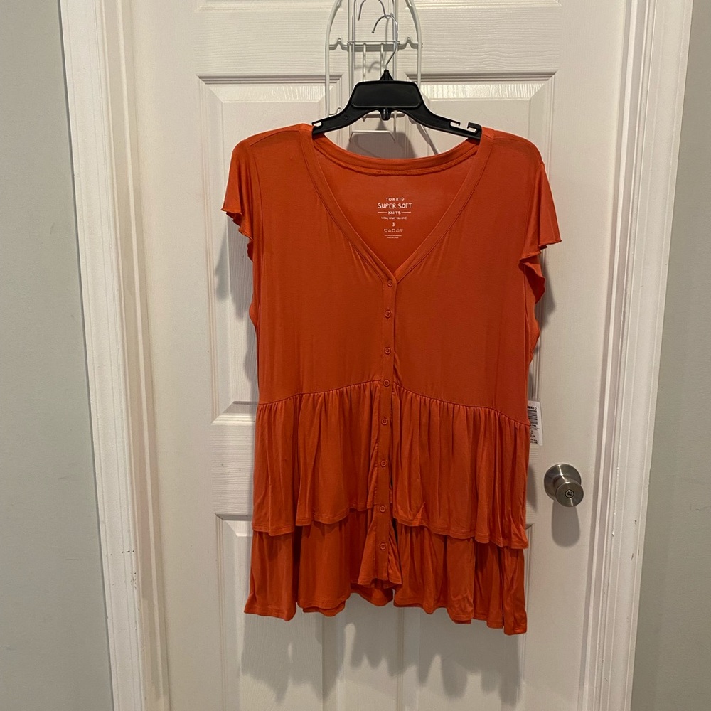 Super soft orange ruffle babydoll